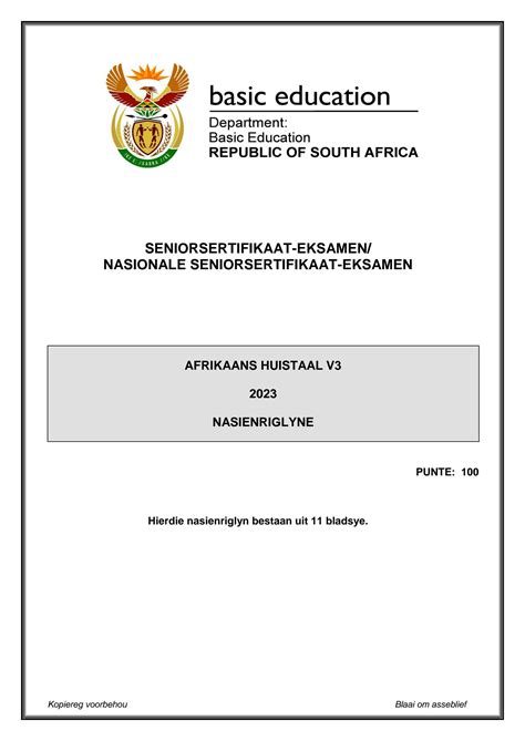 Afrikaans June Exam 2013 Answers 8