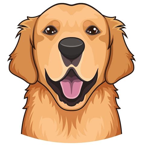 Ilustración de dibujos animados de la cara del golden retriever