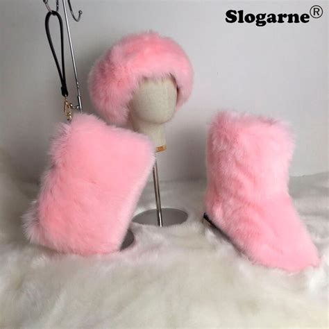 Fur Queen Boots With Headband And Purse Pink 36 Fur Headband