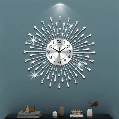 fleble modern large wall clocks  living room decor big silent wall
