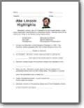 Abraham Lincoln Worksheet Th Grade