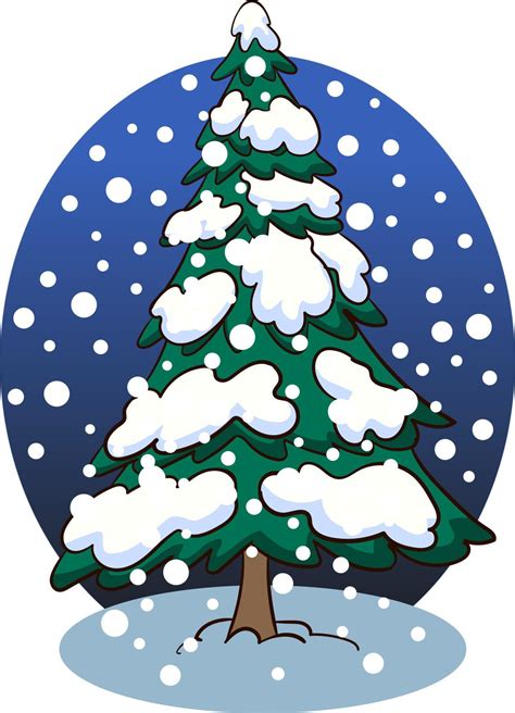 snowy pine tree cartoon vector 21592957 Vector Art at Vecteezy