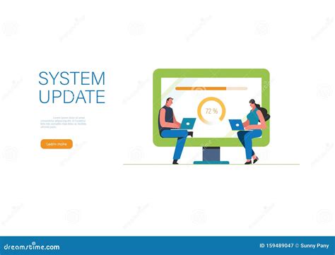 System Updates With People Updating Operation In Computing And