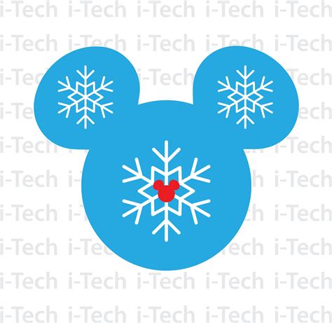 Mickey Snowflake Svg Snowflake Svg Disney Christmas Svg Etsy