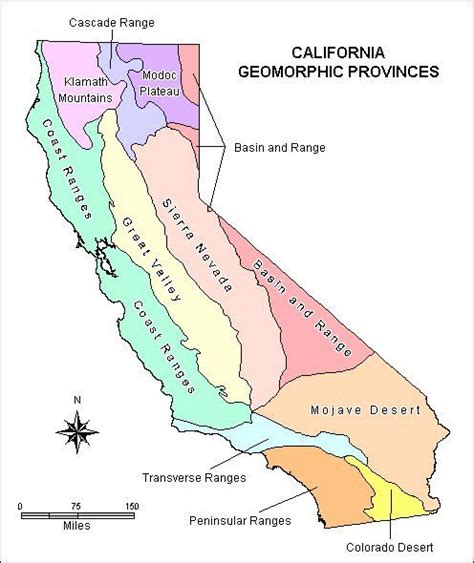California Geomorphic Provinces Geology California History