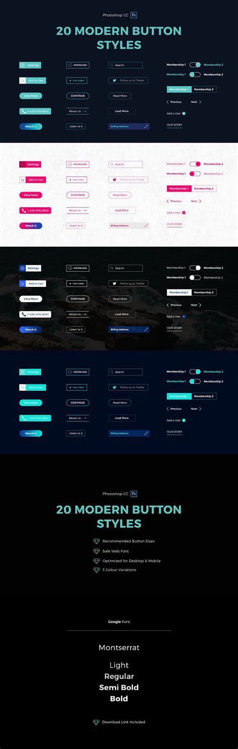20 Modern Button Styles For Ui Elements