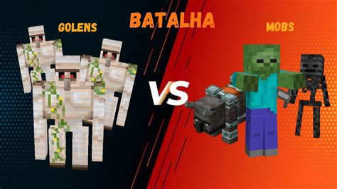 Minecraft Batalha De Mobs Vs Golens Primeiro V Deo Minecraft Emalta