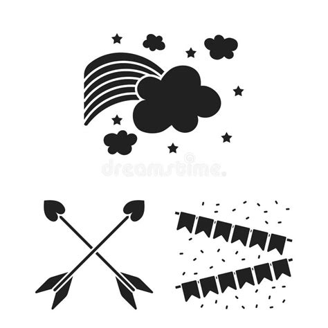 Gay And Lesbian Black Icons In Set Collection For Design Sexual Minority And Attributes Vector