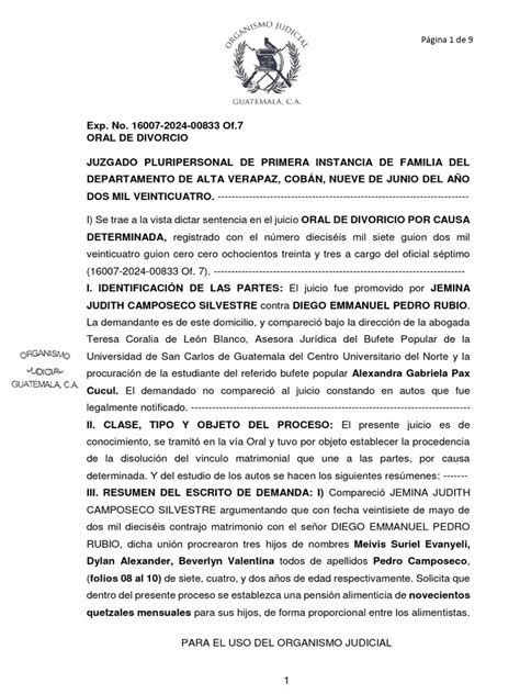 Acta De Divorcio Pdf Divorcio Demanda Judicial