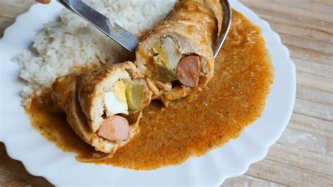 Stuffed Chicken BreastPlnené Kuracie Prsia na Šťave Jazmínová Ryža