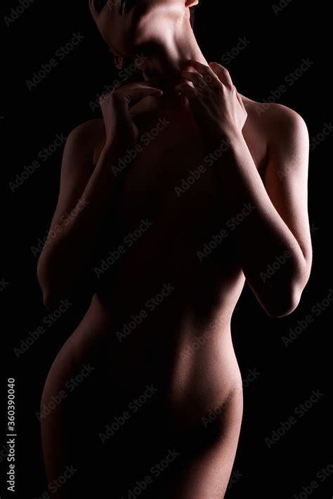Nude Woman Silhouette In The Dark Beautiful Naked Body Stock Photo Adobe Stock