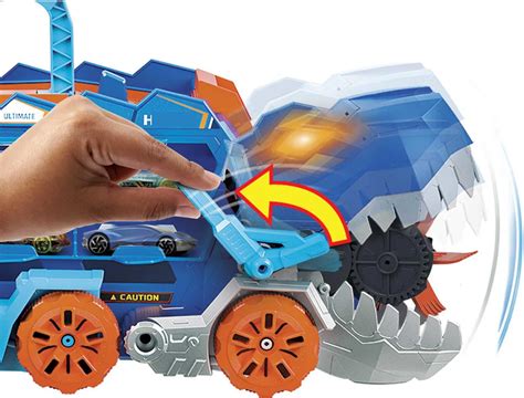 Mattel Hot Wheels City Mega T Rex Trasportatore Pista Giocattolo Per Bambini Da Anni Hng