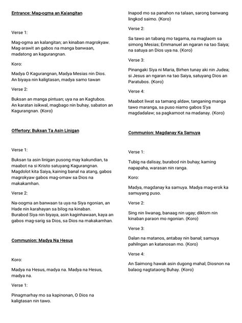 Simbang Gabi Songs Pdf