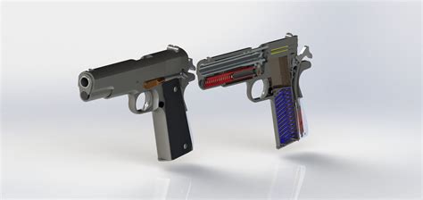 Gun M1911-A1 all Parts Assembled 3D model | CGTrader