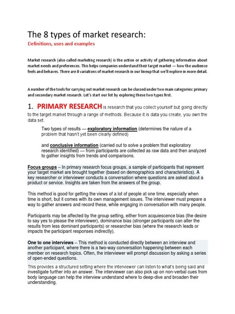 types  market research  marketing research brand