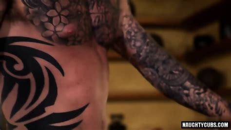 Tattoo Gay Anal Sex And Cumshot