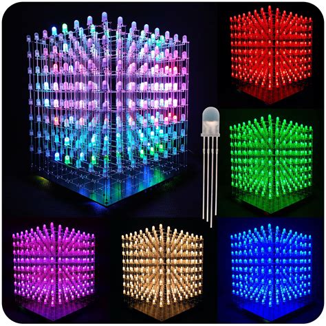 iCubeSmart 3D8RGB Led Cube Kit DIY Electronics Kit 8x8x8 Led Light Cube ...