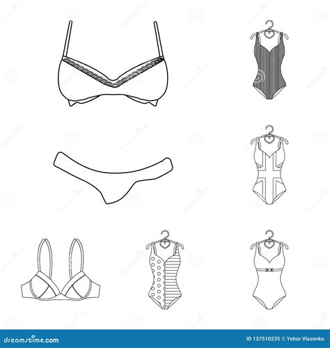 Ejemplo Del Vector Del Bikini Y Del Icono De La Moda Fije Del Ejemplo