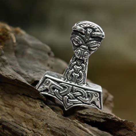 Large And Ferocious Thors Hammer Pendant The Jelling Dragon Viking