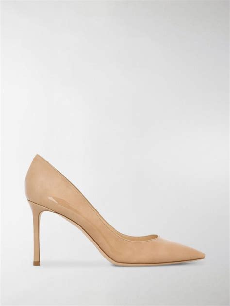 Jimmy Choo Nude Romy Patent Leather Pumps In Natural Save Lyst