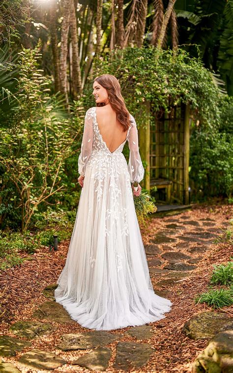 Wedding Gown With Sheer Sleeves