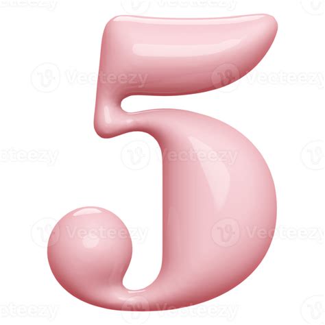 Pink 3d Number 5 46646139 Png