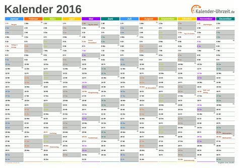 KALENDER 2016 ZUM AUSDRUCKEN - KOSTENLOS
