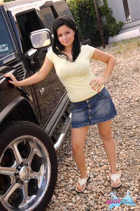 Busty Ellen Gets Naked And Masturbates In The Hummer Porn Pictures XXX Photos Sex Images