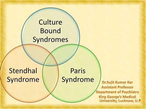 Culture bound syndrome, paris syndrome, stendhal syndrome | PPTX