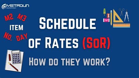 schedule  rates sor explained metroun