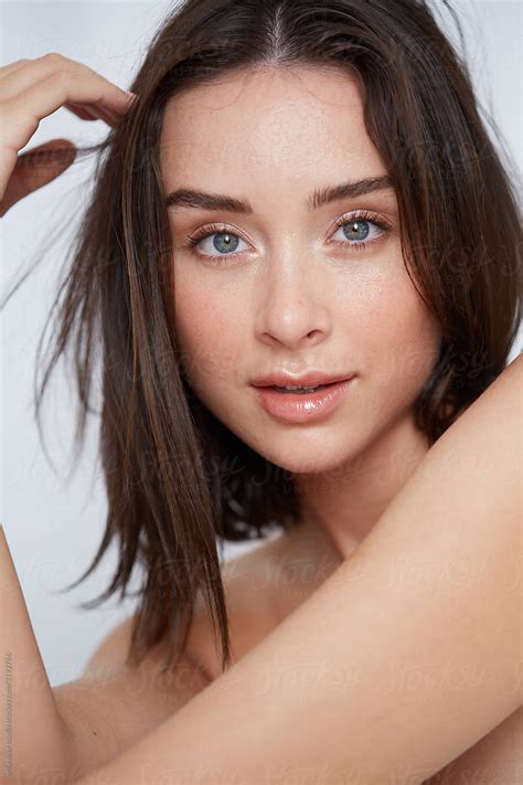 "Beautiful Woman Natural Portrait" by Stocksy Contributor "Leandro