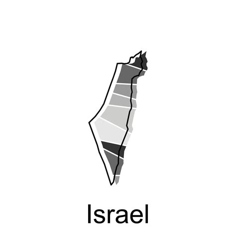 Israel Map Flat Icon Illustration Vector Map Of Israel With Named