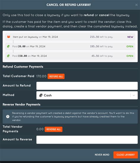 How do I put an item on layaway?