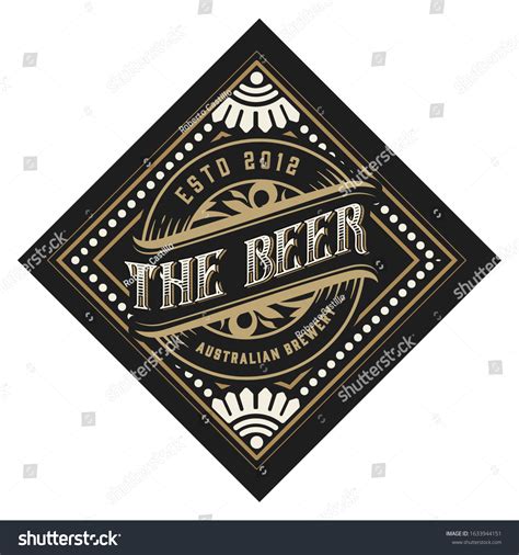 Vintage Beer Label Design Template Hop Stock Vector Royalty Free