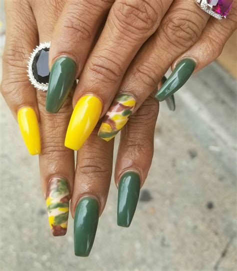 Green And Yellow Nails Nail Designs