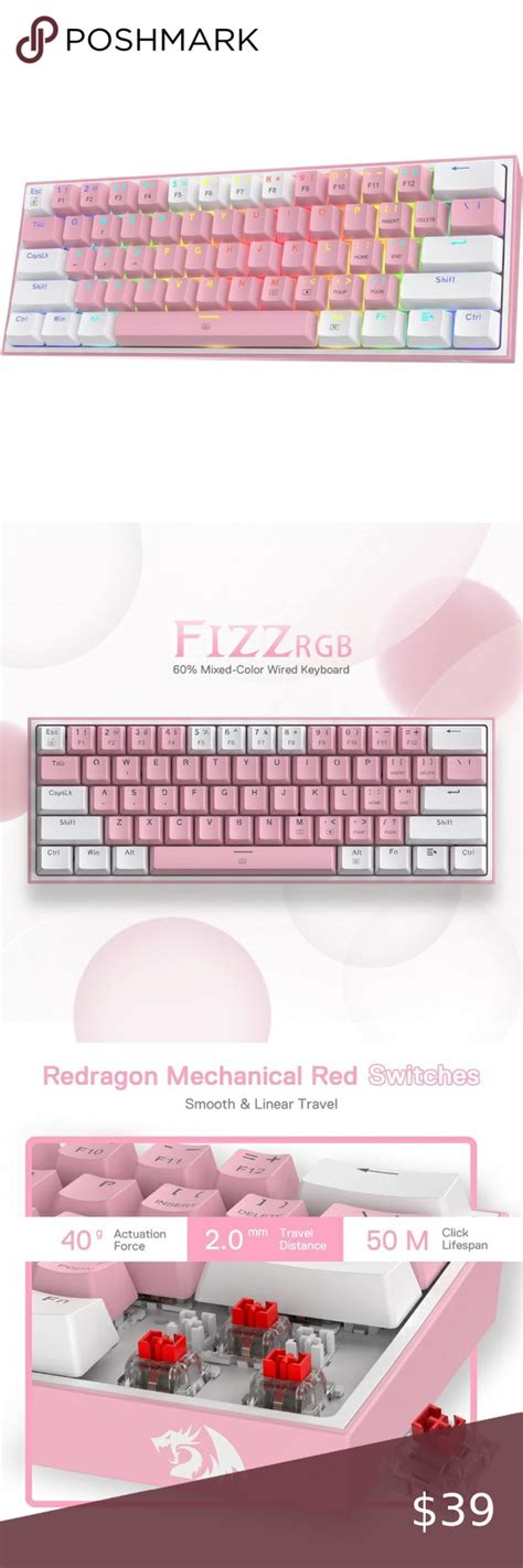 Redragon K Fizz Wired Rgb Gaming Keyboard Keys Hot Swap Compact Trong