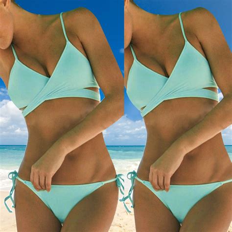 Idall Bikini Sets Bathing Suit Women Sexy Push Up Padded Bra Bandage Bikini Set Swimsuit Bathing
