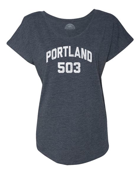 Womens Portland 503 Area Code Scoop Neck T Shirt