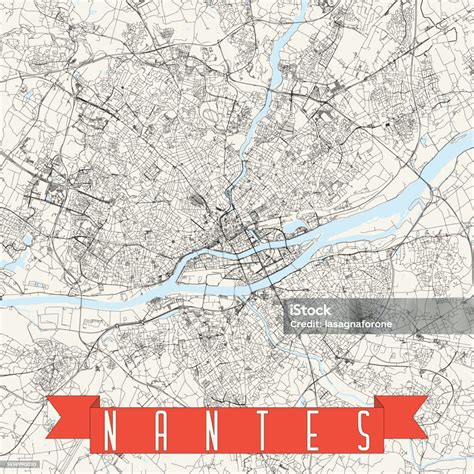nantes france vector map stock illustration  image