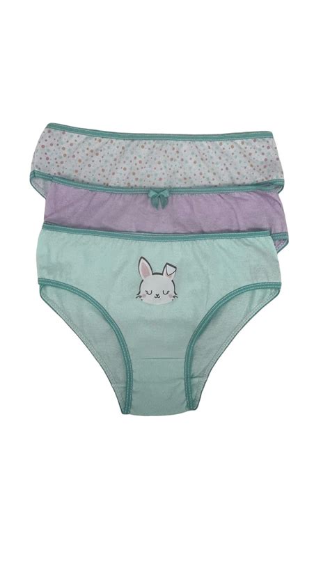 Kit 3 Calcinhas Infantil Coelho 100 algodão Confecções Folly Lingerie Infantil no Atacado