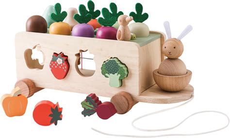 Amazon Promise Babe 形合わせ 木製パズル ニンジン 知育玩具 モンテソッリー 型はめ うさぎ 農場ニンジン抜き 幾何認識 色認識 図形認知 木のおもちゃ 赤ちゃん 早期