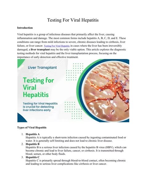 Ppt Testing For Viral Hepatitis Powerpoint Presentation Free