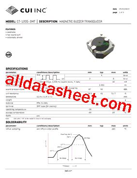 CT-1205-SMT Datasheet(PDF) - CUI INC