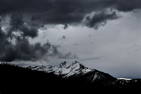 HD wallpaper: snowy mountain under dramatic clouds, landscape ...