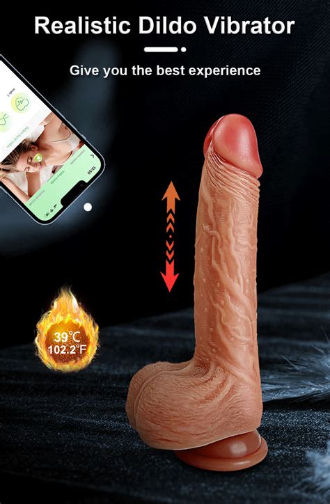 APP Control Thrusting Vibrating Dildo Female Telescopic Heating Realistic Penis Ezsextoy