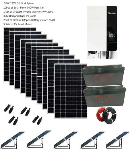 Kit Completo De Sistema Solar Para El Hogar Kw W V Bater A De