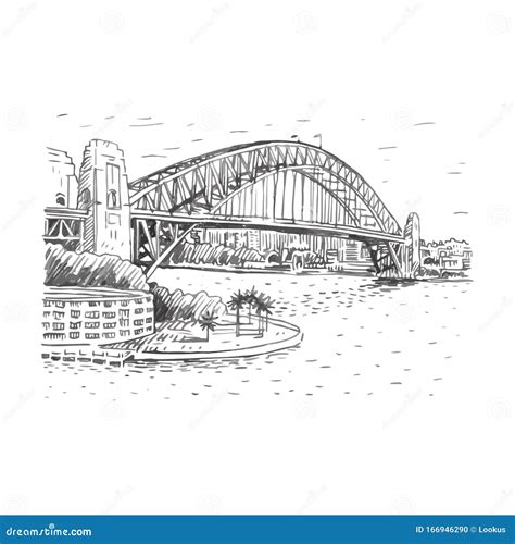 Harbour Bridge. Sydney, Australia. Graphic Illustration Stock Vector ...