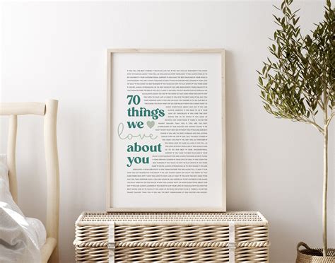 Reasons Why We Love You Poster Personalized Th Birthday Etsy