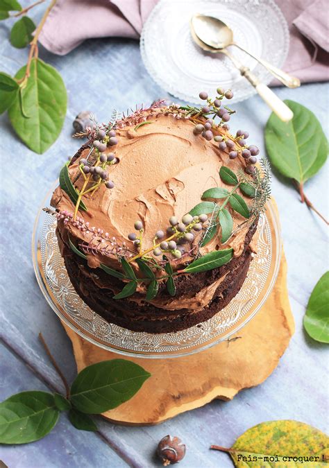 Naked Cake De F Tes Vegan Au Chocolat Noisette Et Caramel Fais Moi Croquer