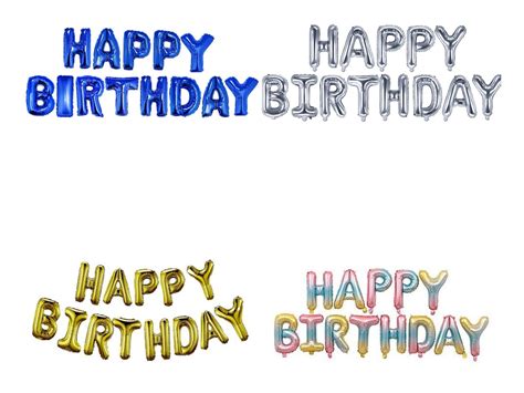 Blister Globos letras Happy Birthday (colores variados)